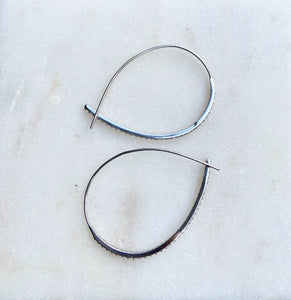 Sterling Silver CZ Modern Hoop Earrings