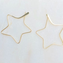 Load image into Gallery viewer, Sterling Silver Gold Plated Mega Star Hoop Earrings
