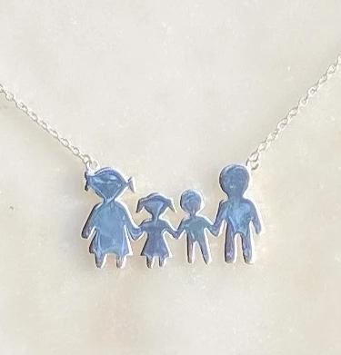 925 Sterling Silver My Family Necklace