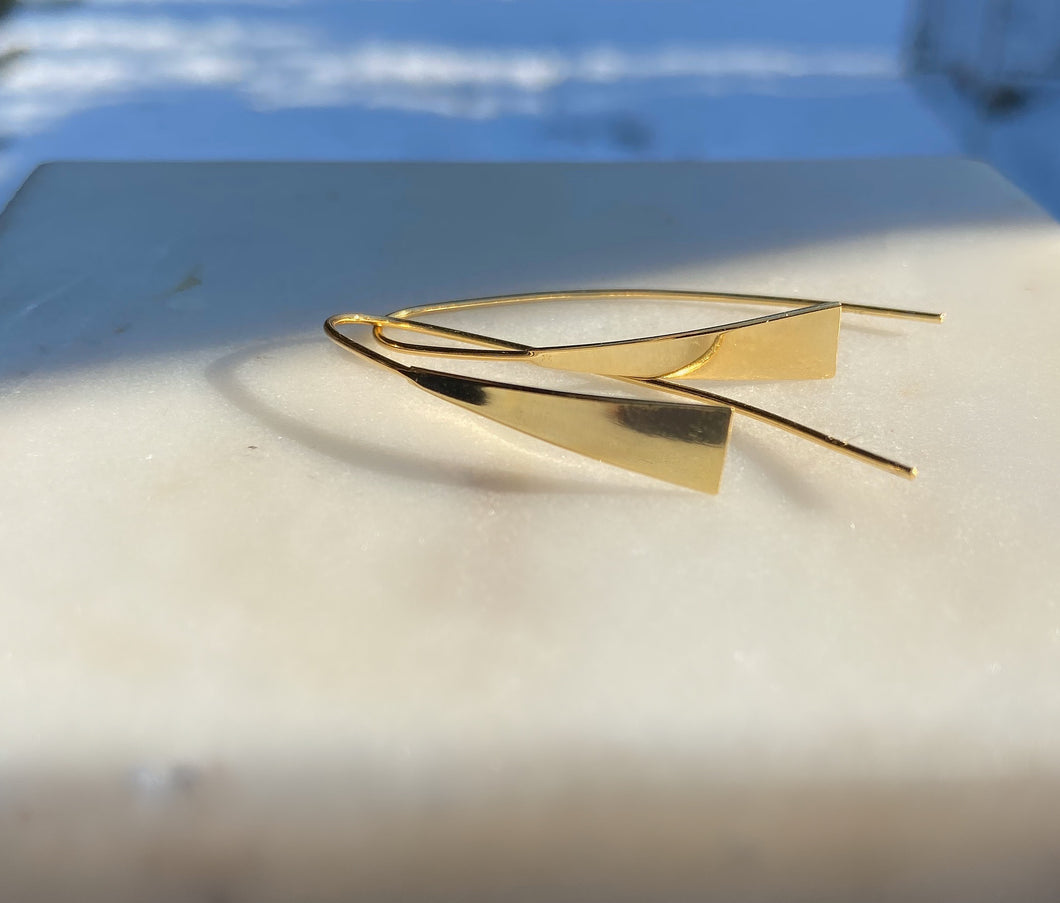 Sterling Silver Gold Plated Liquid Gold Hoops Earrings