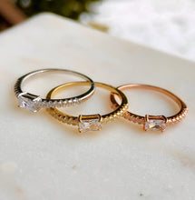Load image into Gallery viewer, Sterling Silver Gold Plated CZ Isabel Ring Set