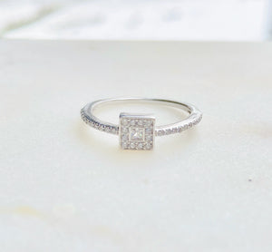 Sterling Silver Vintage Style Romance CZ Ring