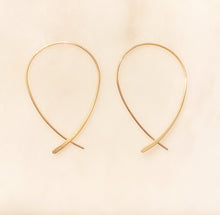 Load image into Gallery viewer, Sterling Silver Inside Out Line Hoops