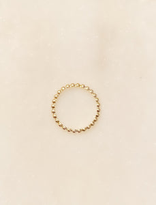 Sterling Silver Gold Plated Bead Stackable Ring