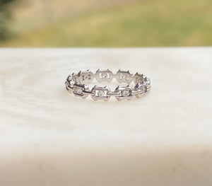 Sterling Silver Eternal Link Cubic Zirconia Ring