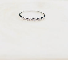 Load image into Gallery viewer, Sterling Silver CZ Milgrain Stackable Band