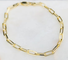 Load image into Gallery viewer, Sterling Silver Gold Plated Link Chain Bracelet