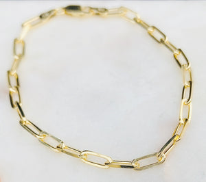 Sterling Silver Gold Plated Link Chain Bracelet