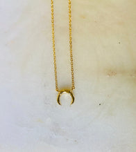 Load image into Gallery viewer, 925 Sterling Silver/14 Karat Gold Plated Crescent Moon Necklace - Gold Plated