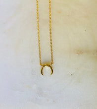 Load image into Gallery viewer, 925 Sterling Silver/14 Karat Gold Plated Crescent Moon Necklace - Gold Plated
