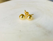 Load image into Gallery viewer, Sterling Silver Gold Plated Your Everyday 6mm Round Ball Studs
