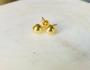 Sterling Silver Gold Plated Your Everyday 6mm Round Ball Studs