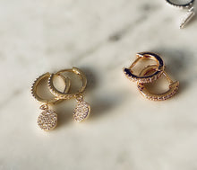 Load image into Gallery viewer, Charmed Circle Sterling Silver Huggie Earrings