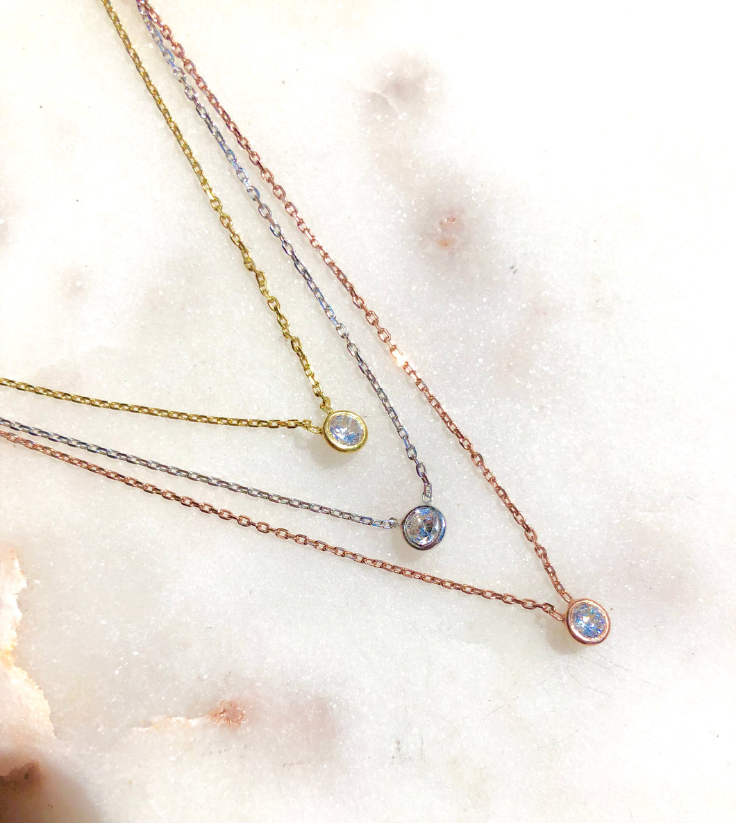 Bezel Layered Necklace