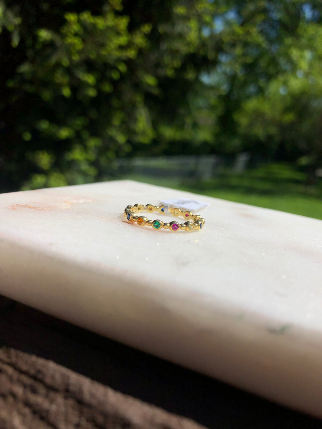 Silver Gold Tone Rainbow Stackable Band