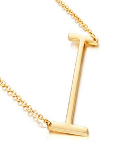 Be Bold Silver/Gold Tone Block Letter Necklace - I