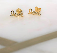Load image into Gallery viewer, Sterling Silver Love Earrings - Gold