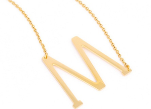 Be Bold Silver/Gold Tone Block Letter Necklace - M