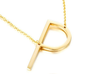 Be Bold Silver/Gold Tone Block Letter Necklace - P