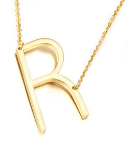 Be Bold Silver/Gold Tone Block Letter Necklace - R