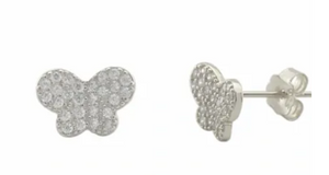 The Butterfly Mariposa Sterling Silver and CZ Stud Earrings
