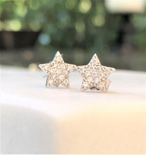 Load image into Gallery viewer, Shining Silver Star Earrings