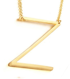 Be Bold Silver/Gold Tone Block Letter Necklace - Z