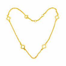 Load image into Gallery viewer, Sterling Silver Gold Plated Clover Anklet