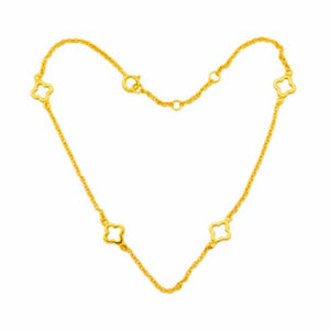 Sterling Silver Gold Plated Clover Anklet