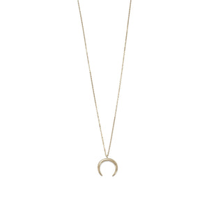 925 Sterling Silver/14 Karat Gold Plated Crescent Necklace