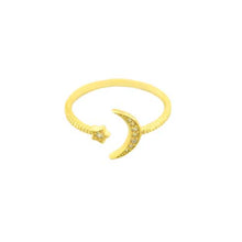 Load image into Gallery viewer, Crescent Moon Pave Ring