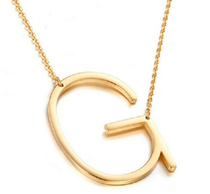 Be Bold Silver/Gold Tone Block Letter Necklace - G