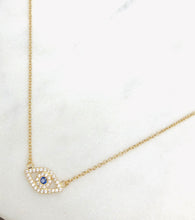 Load image into Gallery viewer, 925 Sterling Silver/Gold Tone Mini Evil Eye Necklace