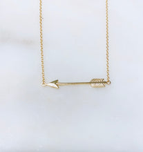 Load image into Gallery viewer, Sterling Silver Gold Plated She Arrow Necklace