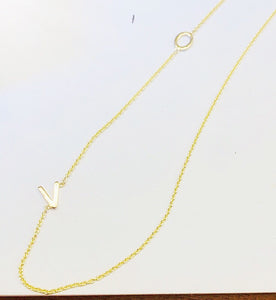 14K Gold Lily Junior Initial Necklace