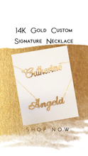 Load image into Gallery viewer, Custom Made 14K Gold Nameplate Necklace