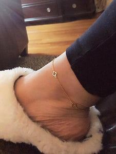Sterling Silver Gold Plated Clover Anklet