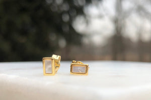 The Cathy Mother of Pearl Bar Earrings