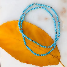 Load image into Gallery viewer, Silver Turquoise Stretch Layering Bracelet