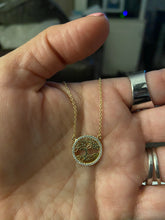 Load image into Gallery viewer, Sterling Silver Gold Plated CZ Halo Frances Necklace