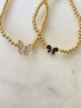 Load image into Gallery viewer, Black Butterfly Brass Stretch Bracelet