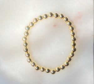 Brass Plated Stackable Bead Bracelet - Gold Plated 6MM