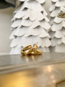 Chunky C Golden Hoops