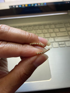 Sterling Silver CZ Stone Dainty Climber Earrings in Gold Tone