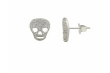 Load image into Gallery viewer, Sterling Silver Skull Earrings - Silver