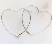 Load image into Gallery viewer, Sterling Silver Mega Heart Hoop Earrings - Sterling Silver