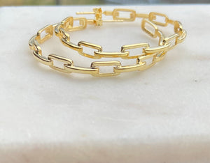 The Jacqueline Gold Plated Chain Link Hoop Earrings