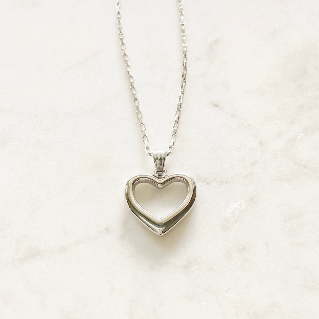 Open Heart of Steel Pendant Necklace