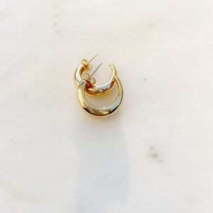 Chunky C Golden Hoops