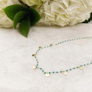 Gold Plated Kiss Coins Choker Necklace